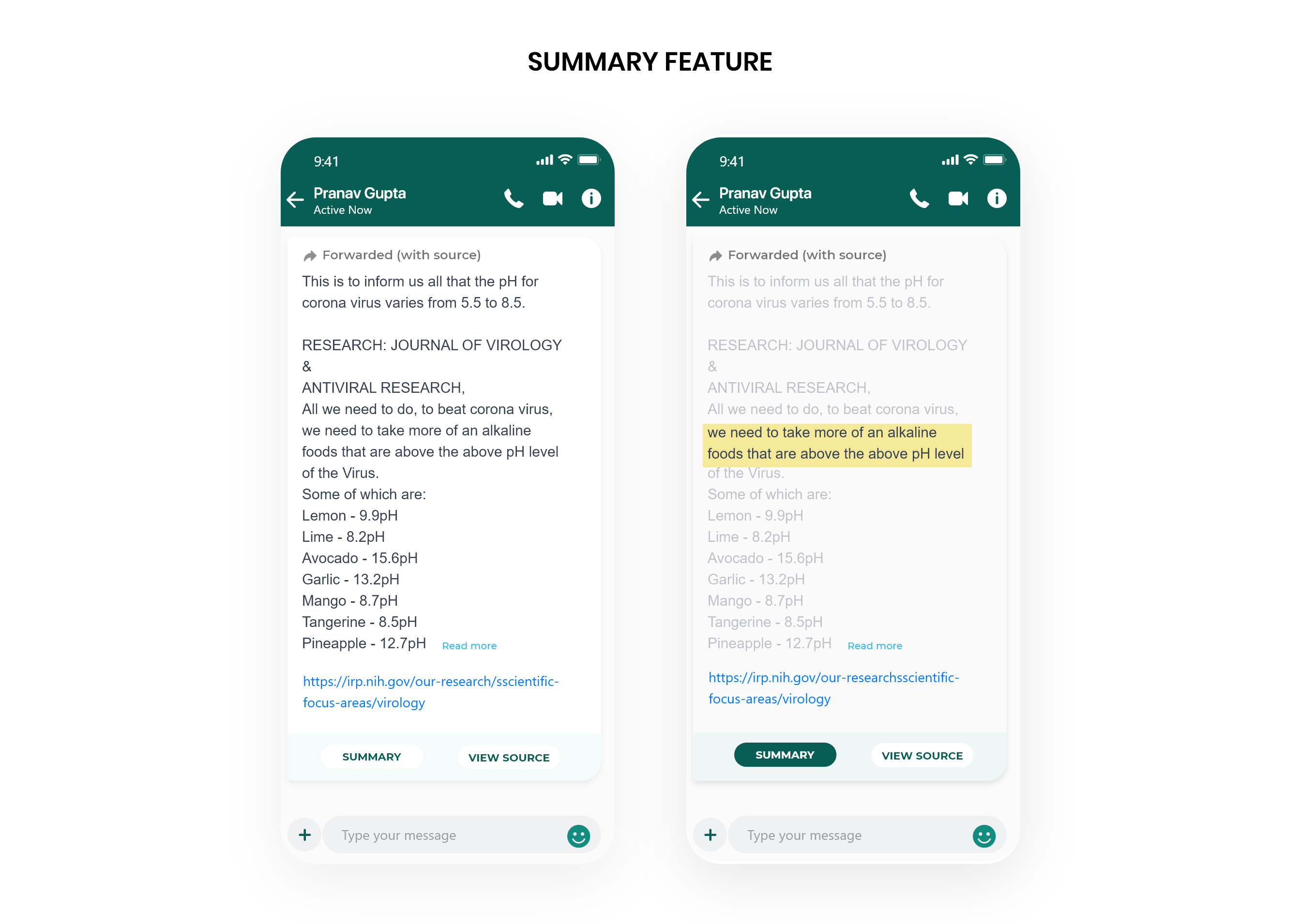 summary feature